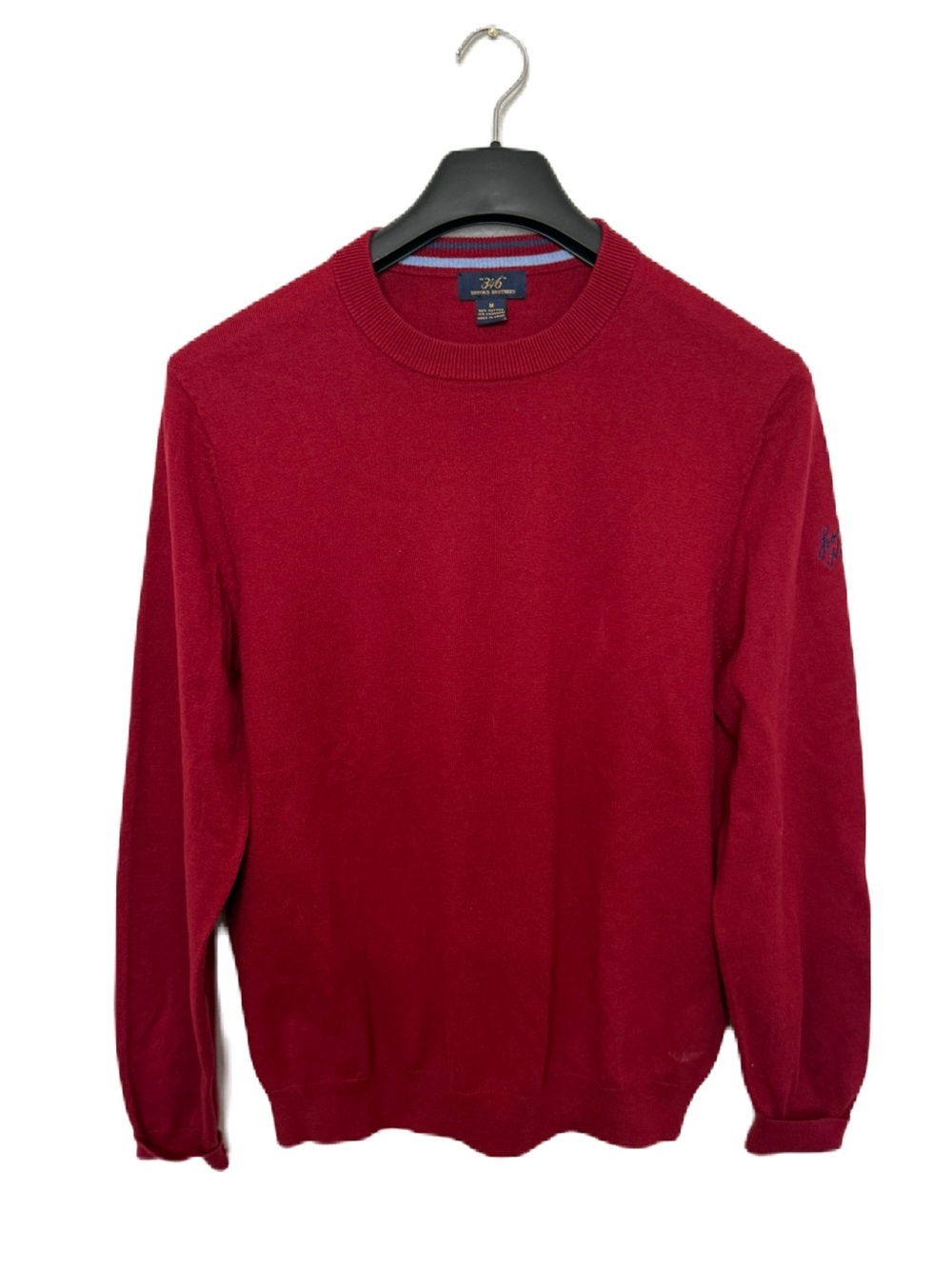 Vintage Brooks Brothers Men's Crewneck Sweater in Deep Red